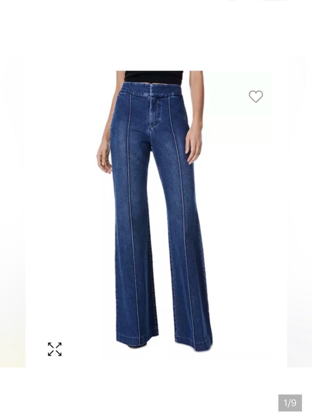 Alice + Olivia Dark Blue High-Rise Flare Jeans